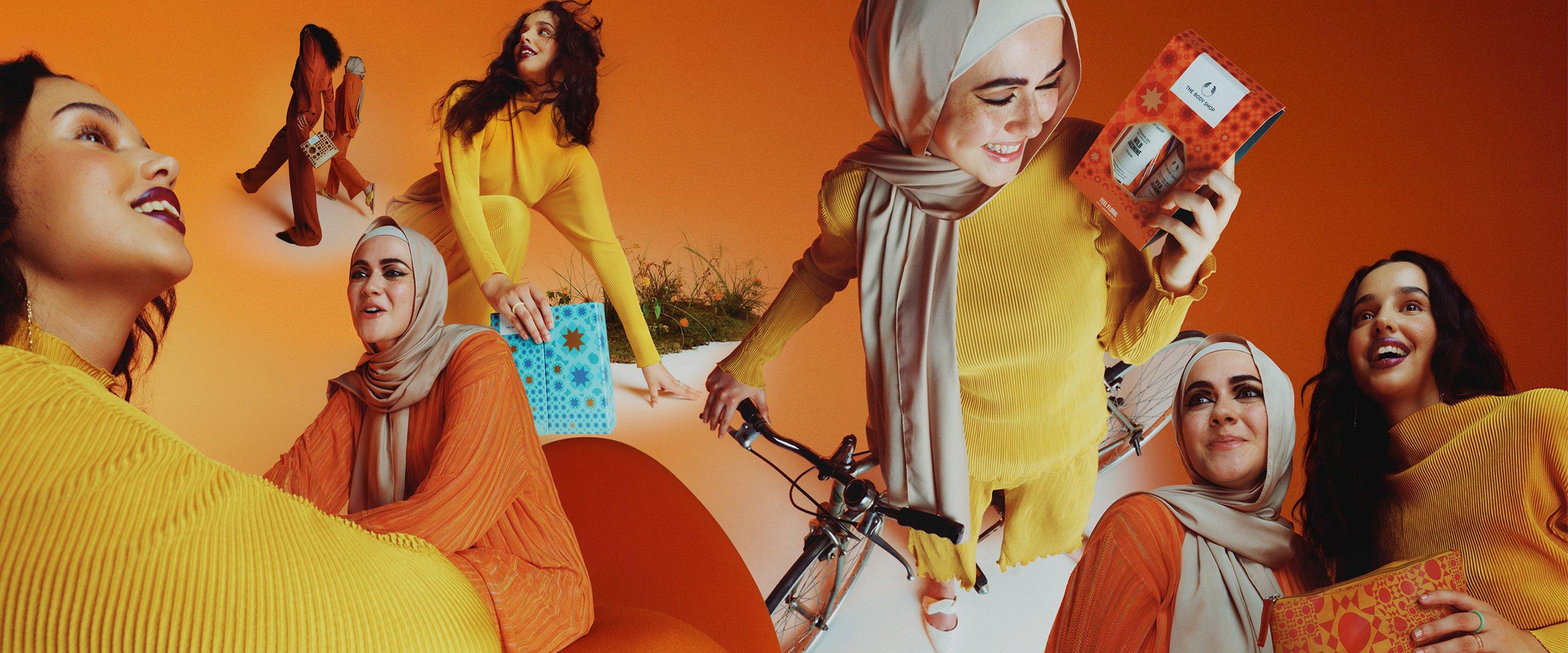women with products and gifts