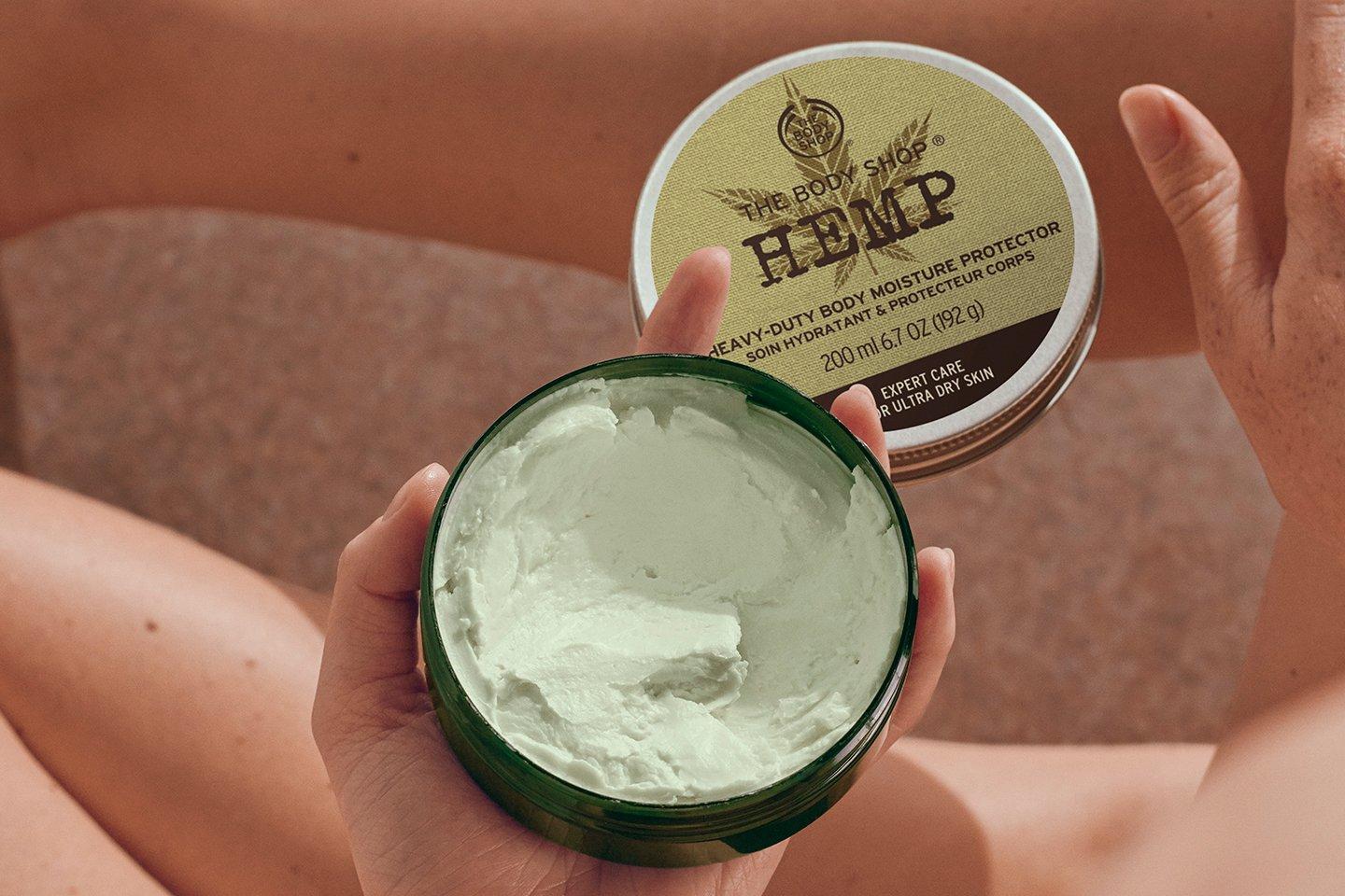 Hemp Body Butter with the lid off