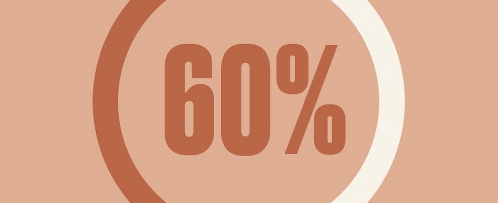 Illustration of circle with 60% in the centre Illustration of circle with 60% in the centre