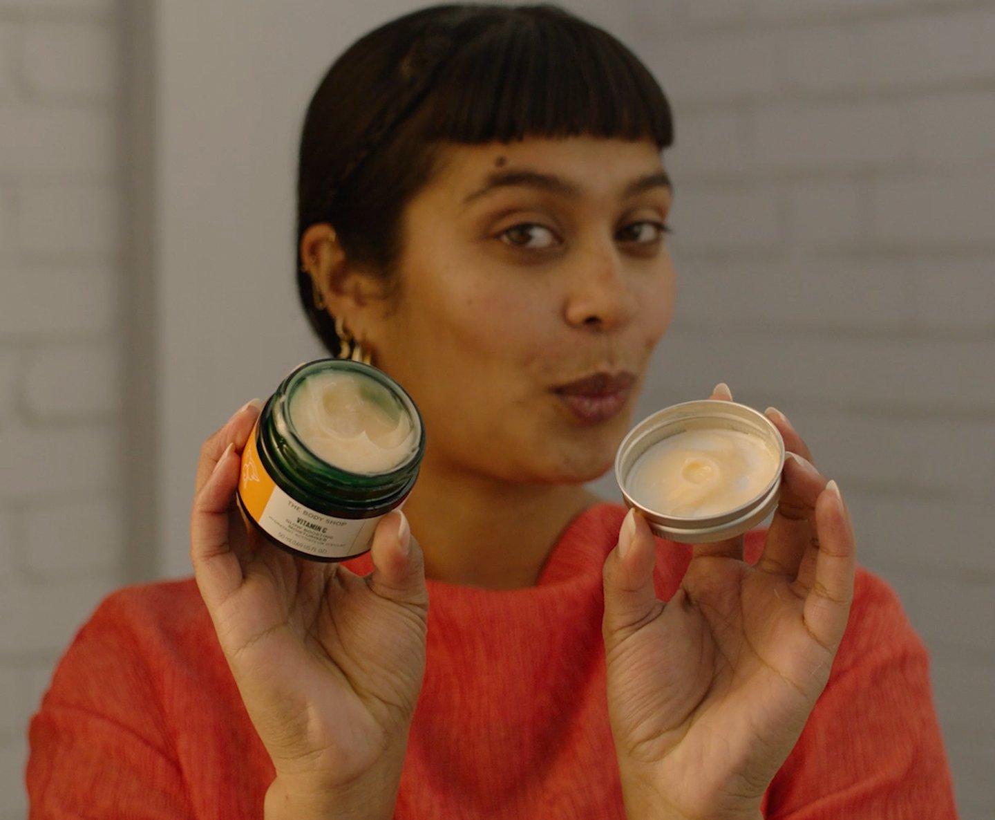 Video of model applying Vitamin C