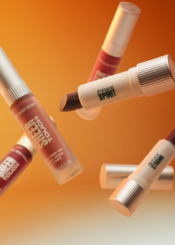 makeup products flying