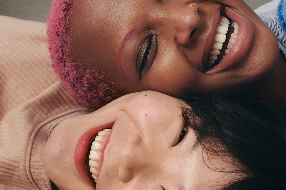 Two women smiling Two women smiling