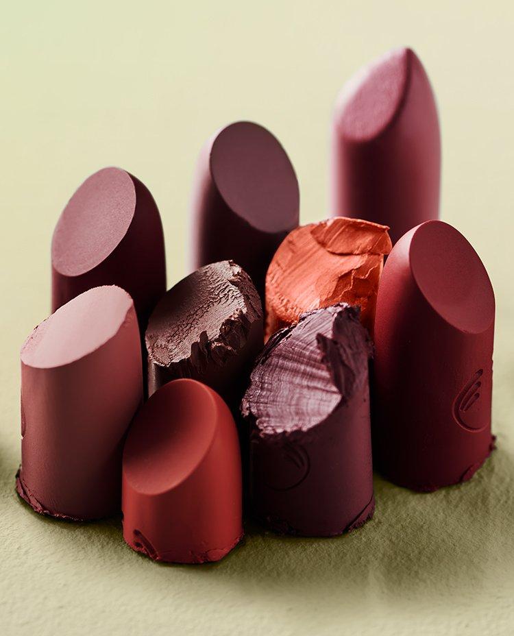 Range of different shades of lipstick