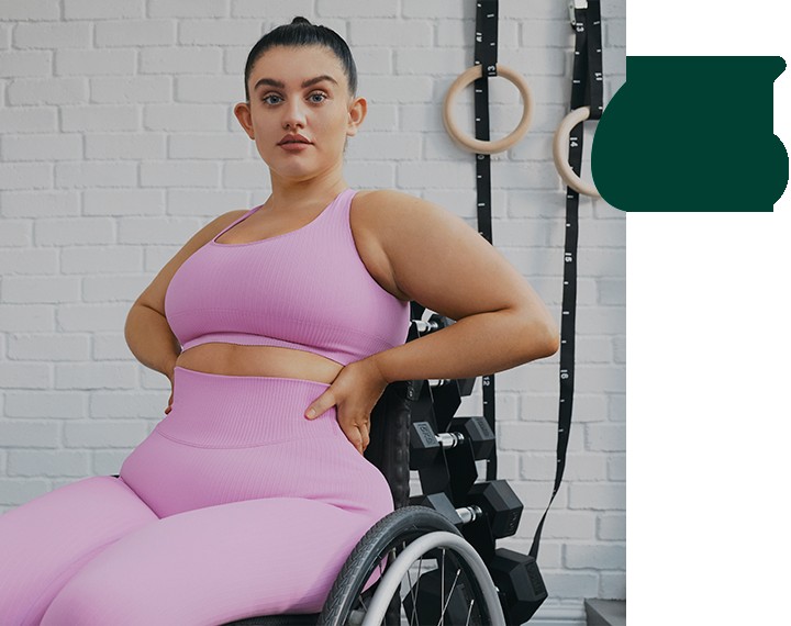 Activist, Sophie Butler in pink gym wear Activist, Sophie Butler in pink gym wear