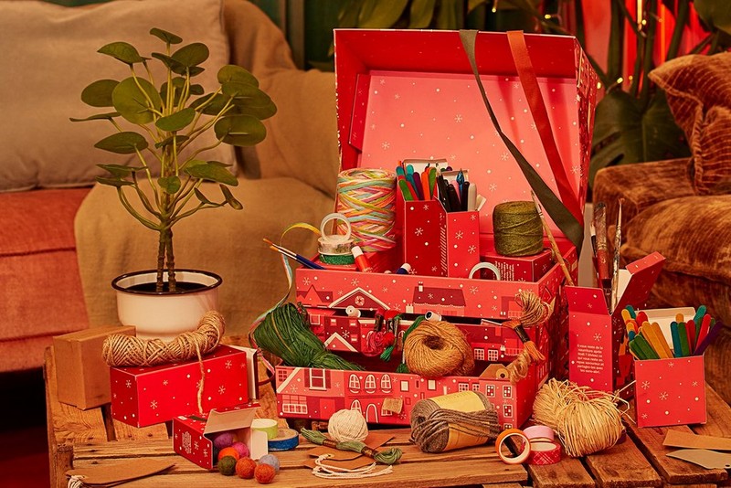 Advent calendar box filled with crafts Advent calendar box filled with crafts