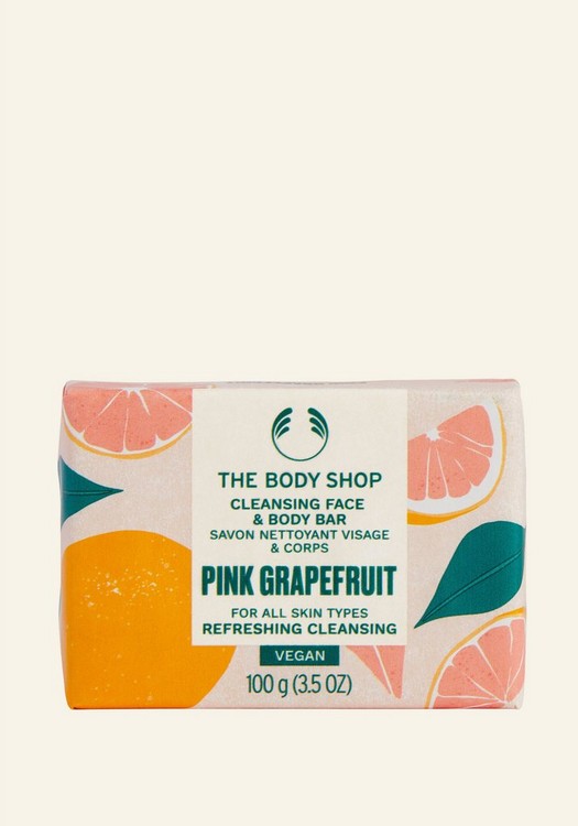 Pink Grapefruit reinigende, feste Seife für Körper & Gesicht 100g