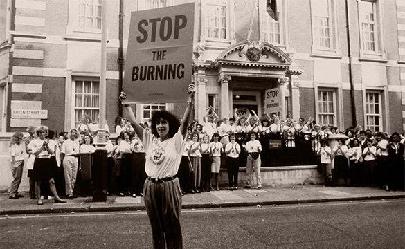 Activist standing in the street