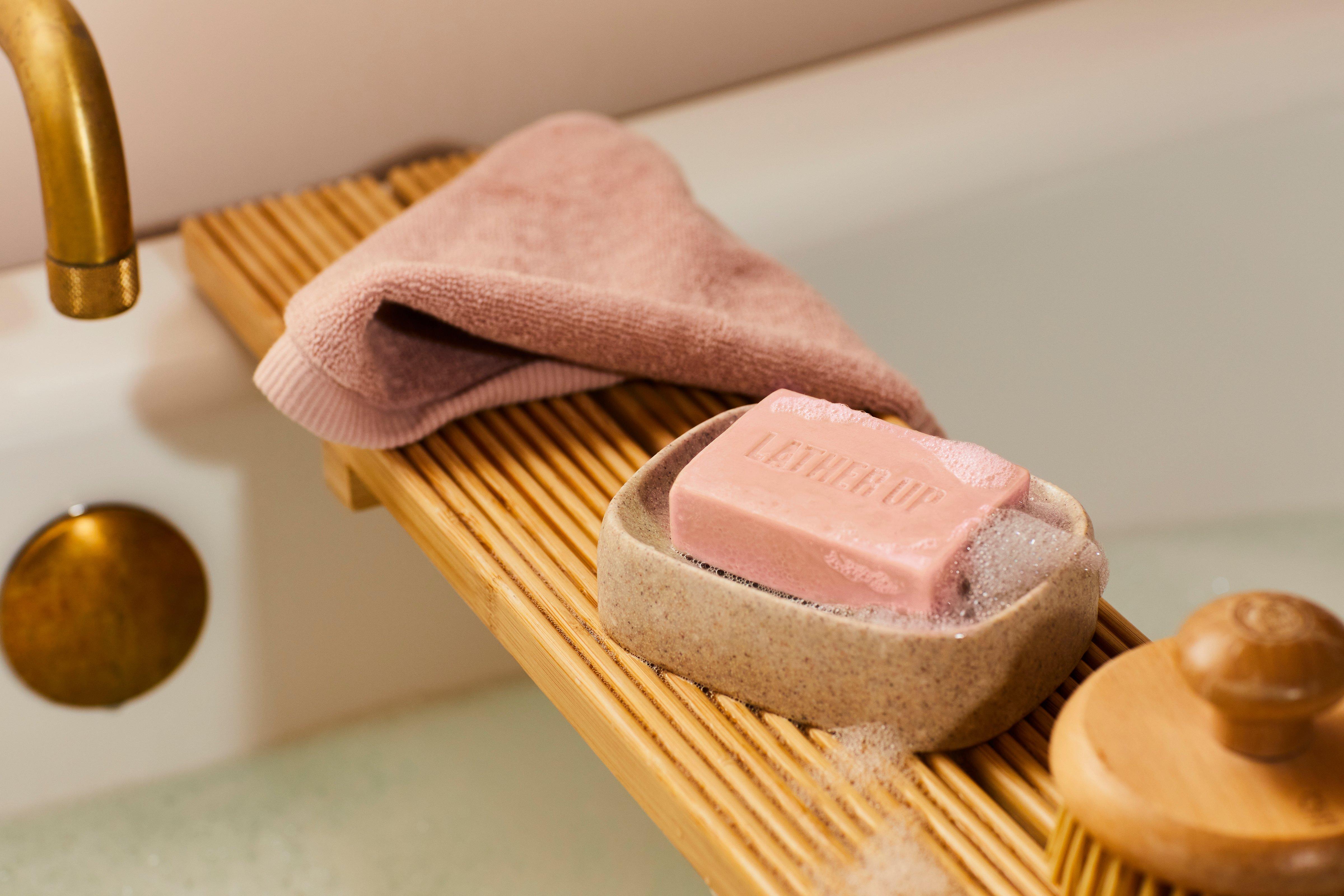 The Body Shop soap in a soap dish