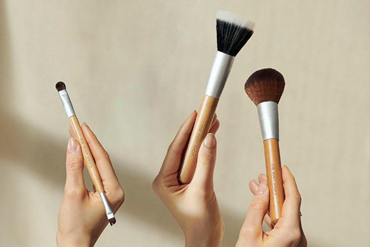 Selection of makeup brushes