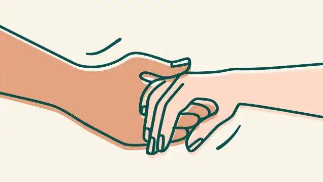 Illustration of holding hands