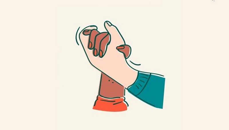 Two fists clasped illustration Two fists clasped illustration