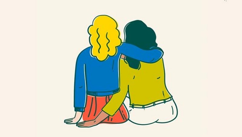 Two women illustration Two women illustration