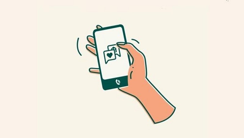 Hand holding phone illustration Hand holding phone illustration
