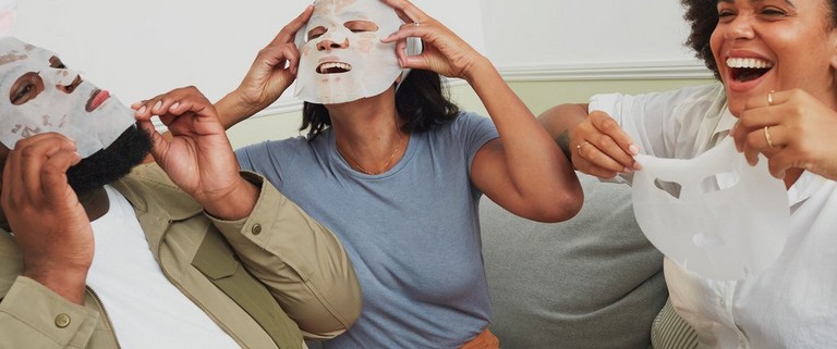 Independent Consultants putting on sheet masks