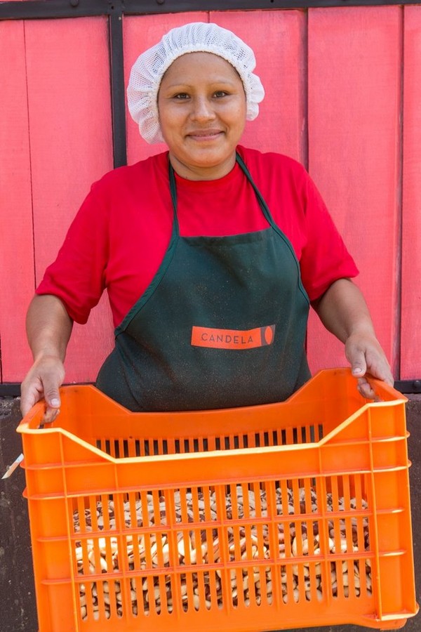 Mujer transportando nueces de Brasil Mujer transportando nueces de Brasil