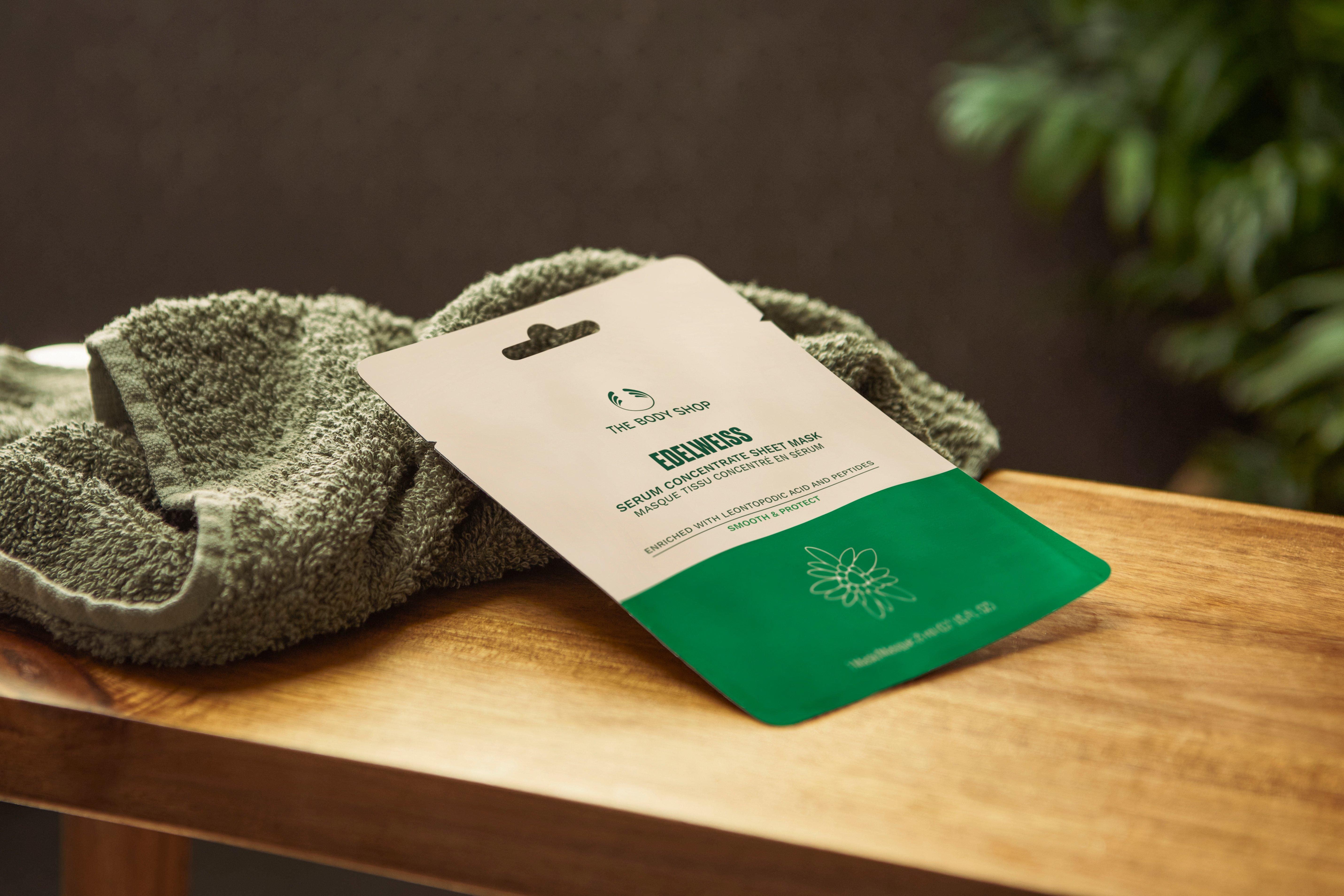 Edelweiss sheet mask the body shop lifestyle