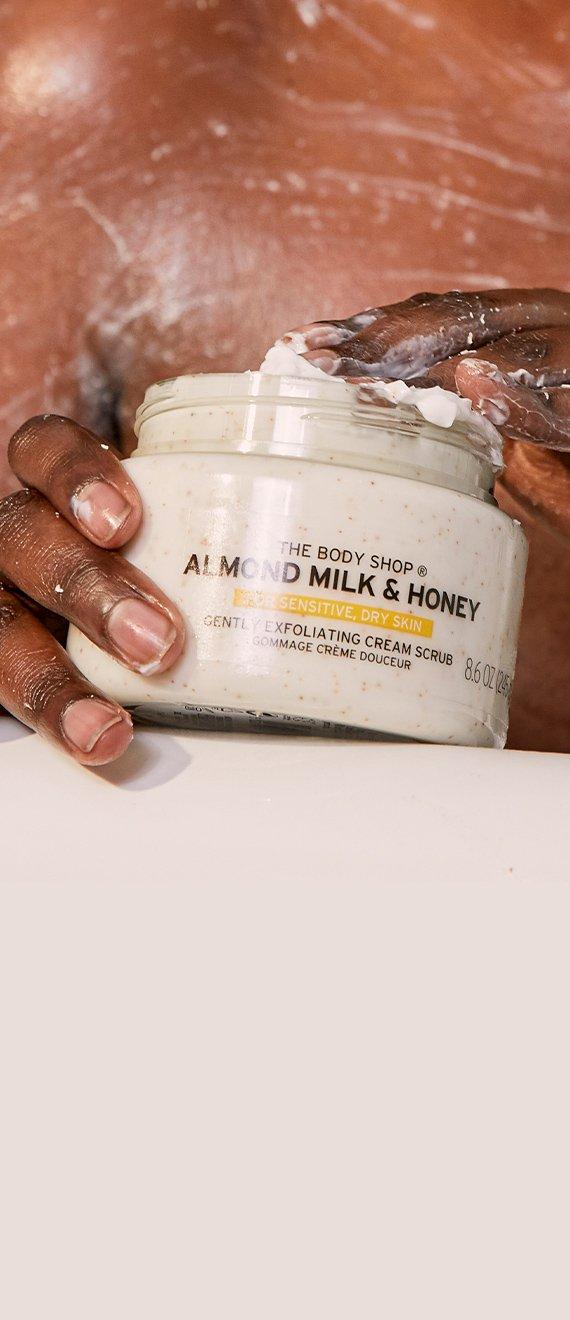 Almond milk body scrub