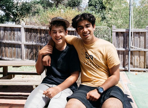 Two boys in the park Two boys in the park